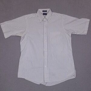 Gant Men's Oxford Club Shirt Mens 16‎ Large Striped Short Sleeve USA Made